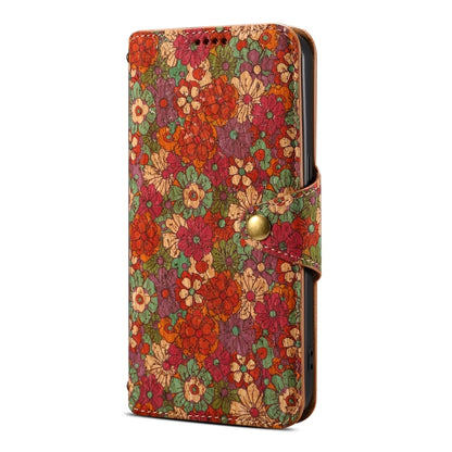 For Samsung Galaxy S24 Ultra 5G Denior Flower Language Series Cork Fabric Oil Edge Leather Phone Case(Summer) - Galaxy S24 Ultra 5G Cases by Denior | Online Shopping UK | buy2fix