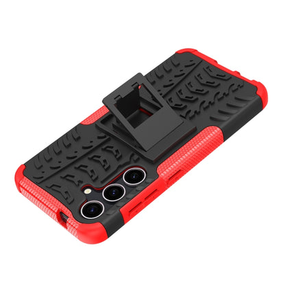 For Samsung Galaxy S24 5G Tire Texture TPU + PC Phone Case with Holder(Red) - Galaxy S24 5G Cases by buy2fix | Online Shopping UK | buy2fix