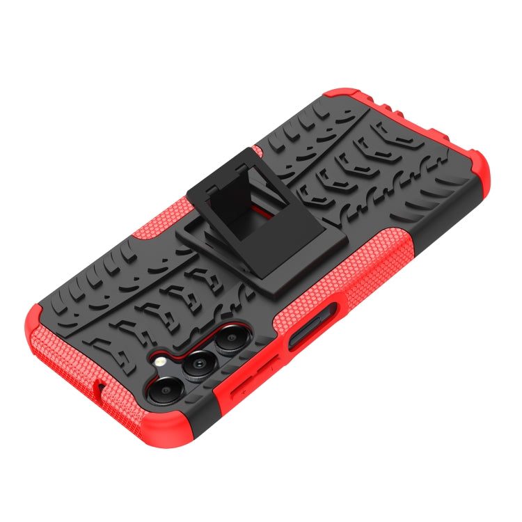 For Samsung Galaxy A15 Tire Texture TPU + PC Phone Case with Holder(Red) - Galaxy Phone Cases by buy2fix | Online Shopping UK | buy2fix