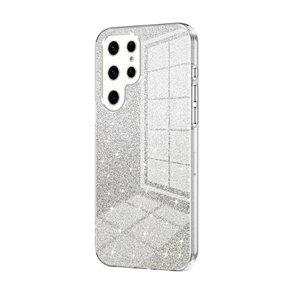 For Samsung Galaxy S22 Ultra 5G Gradient Glitter Powder Electroplated Phone Case(Transparent) - Galaxy S22 Ultra 5G Cases by buy2fix | Online Shopping UK | buy2fix