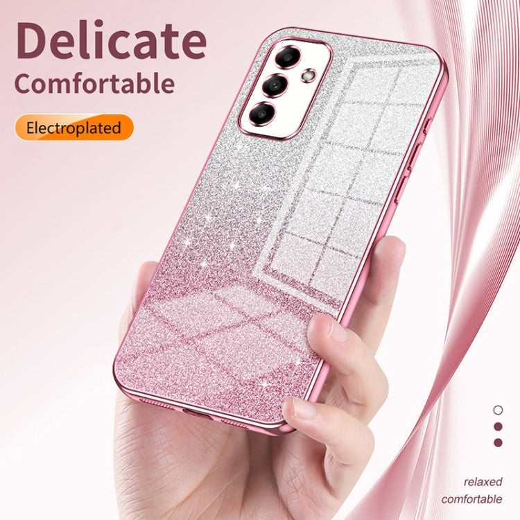 For Samsung Galaxy A72 4G / 5G Gradient Glitter Powder Electroplated Phone Case(Silver) - Galaxy Phone Cases by buy2fix | Online Shopping UK | buy2fix