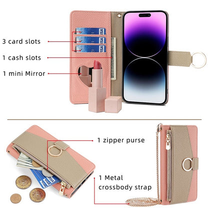 For OnePlus 11 Crossbody Litchi Texture Leather Phone Case(Pink) - OnePlus Cases by buy2fix | Online Shopping UK | buy2fix