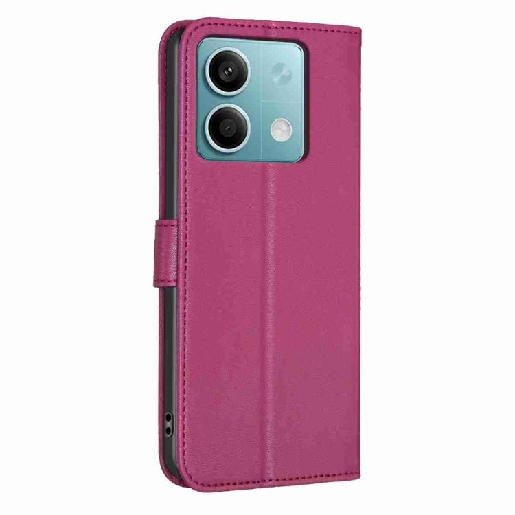 For Xiaomi Redmi Note 13 Four-leaf Embossed Leather Phone Case(Rose Red) - Note 13 Cases by buy2fix | Online Shopping UK | buy2fix