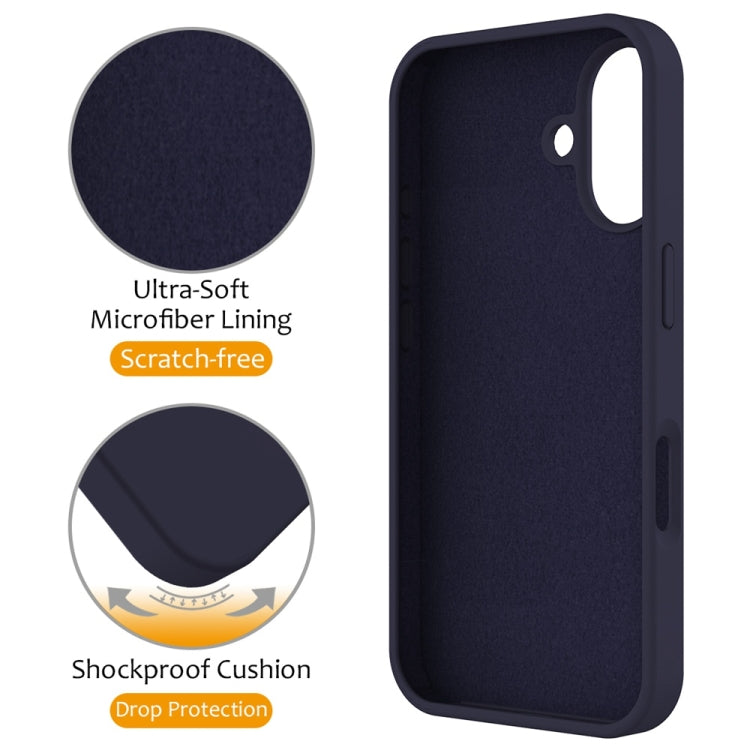 For iPhone 16 Liquid Silicone MagSafe Magnetic Phone Case with Ring Holder(Midnight Blue) - iPhone 16 Cases by buy2fix | Online Shopping UK | buy2fix