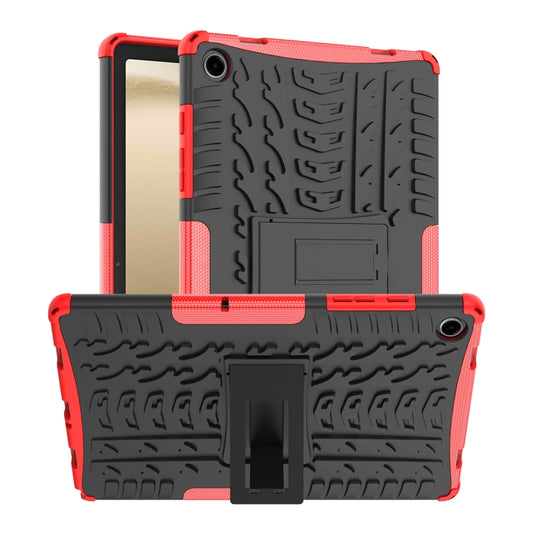 For Samsung Galaxy Tab A9+ Tire Texture TPU + PC Tablet Case with Holder(Red) - Galaxy Tab A9+ by buy2fix | Online Shopping UK | buy2fix