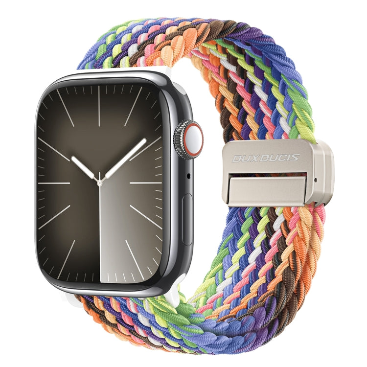 For Apple Watch SE 2022 44mm DUX DUCIS Mixture Pro Series Magnetic Buckle Nylon Braid Watch Band(New Rainbow) - Watch Bands by DUX DUCIS | Online Shopping UK | buy2fix