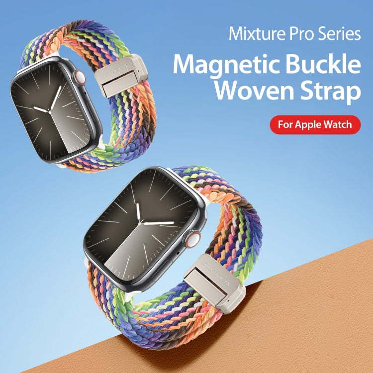 For Apple Watch Series 3 42mm DUX DUCIS Mixture Pro Series Magnetic Buckle Nylon Braid Watch Band(New Rainbow) - Watch Bands by DUX DUCIS | Online Shopping UK | buy2fix