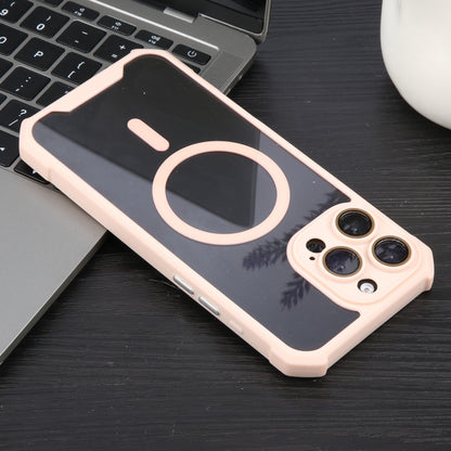 For iPhone 16 Pro Colorful Two-Color Lens Film MagSafe Magnetic Horn Acrylic+TPU Case(Pink) - iPhone 16 Pro Cases by buy2fix | Online Shopping UK | buy2fix