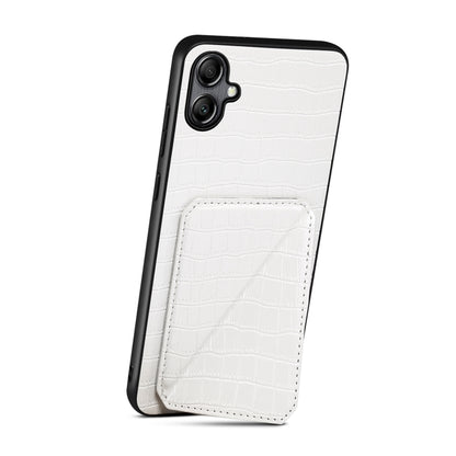 For Samsung Galaxy A24 4G Denior Imitation Crocodile Leather Back Phone Case with Holder(White) - Galaxy Phone Cases by Denior | Online Shopping UK | buy2fix