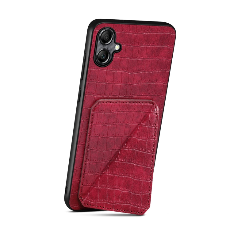 For Samsung Galaxy A31 Denior Imitation Crocodile Leather Back Phone Case with Holder(Rose Red) - Galaxy Phone Cases by Denior | Online Shopping UK | buy2fix