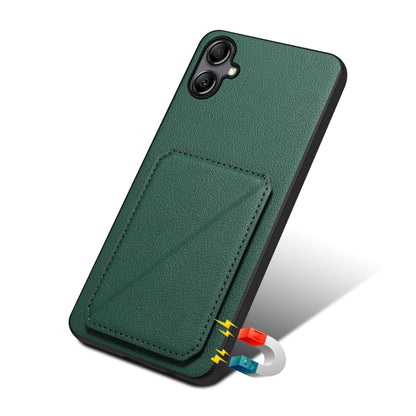 For Samsung Galaxy A05Gs Denior Imitation Calf Leather Back Phone Case with Holder(Green) - Galaxy Phone Cases by Denior | Online Shopping UK | buy2fix