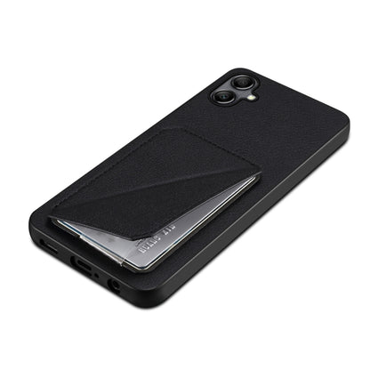 For Samsung Galaxy A05Gs Denior Imitation Calf Leather Back Phone Case with Holder(Black) - Galaxy Phone Cases by Denior | Online Shopping UK | buy2fix