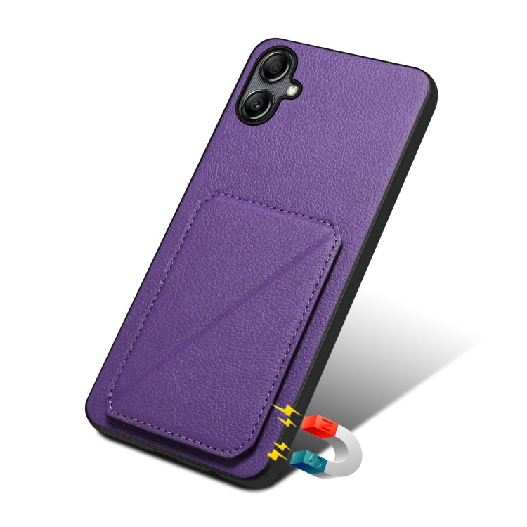 For Samsung Galaxy A31 Denior Imitation Calf Leather Back Phone Case with Holder(Purple) - Galaxy Phone Cases by Denior | Online Shopping UK | buy2fix