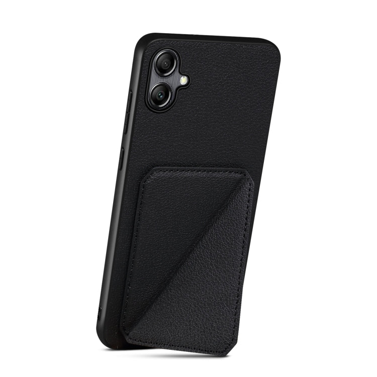 For Samsung Galaxy A51 5G Denior Imitation Calf Leather Back Phone Case with Holder(Black) - Galaxy Phone Cases by Denior | Online Shopping UK | buy2fix