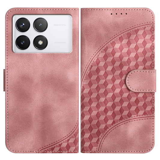 For Xiaomi Redmi K70 YX0060 Elephant Head Embossed Phone Leather Case with Lanyard(Pink) - K70 Cases by buy2fix | Online Shopping UK | buy2fix