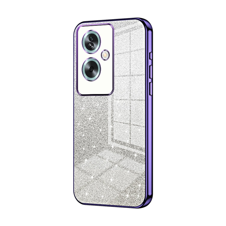 For OPPO A79 5G / A2 Gradient Glitter Powder Electroplated Phone Case(Purple) - OPPO Cases by buy2fix | Online Shopping UK | buy2fix