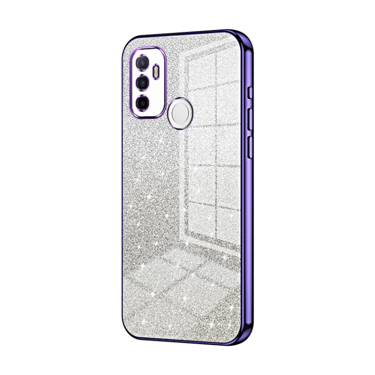 For OPPO A53 2020 / A32 / A11s  Gradient Glitter Powder Electroplated Phone Case(Purple) - OPPO Cases by buy2fix | Online Shopping UK | buy2fix