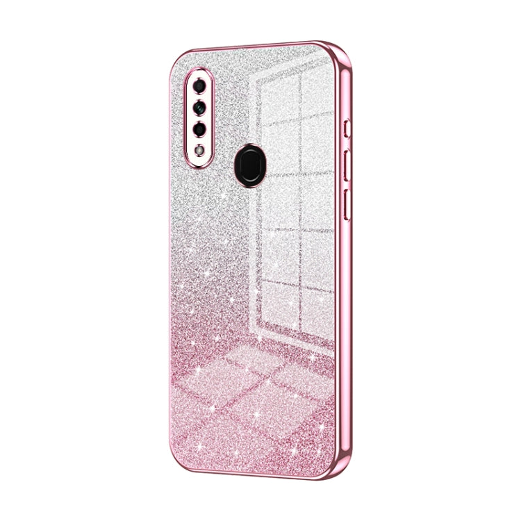 For OPPO A8 / A31 2020 Gradient Glitter Powder Electroplated Phone Case(Pink) - OPPO Cases by buy2fix | Online Shopping UK | buy2fix
