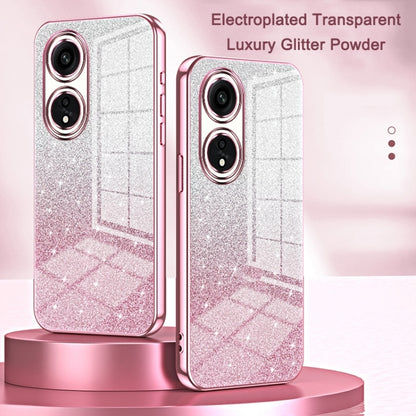 For OPPO Reno4 Gradient Glitter Powder Electroplated Phone Case(Pink) - OPPO Cases by buy2fix | Online Shopping UK | buy2fix