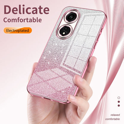 For OPPO A93s 5G Gradient Glitter Powder Electroplated Phone Case(Transparent) - OPPO Cases by buy2fix | Online Shopping UK | buy2fix