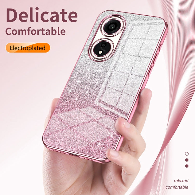 For OPPO K9 Pro Gradient Glitter Powder Electroplated Phone Case(Transparent) - OPPO Cases by buy2fix | Online Shopping UK | buy2fix