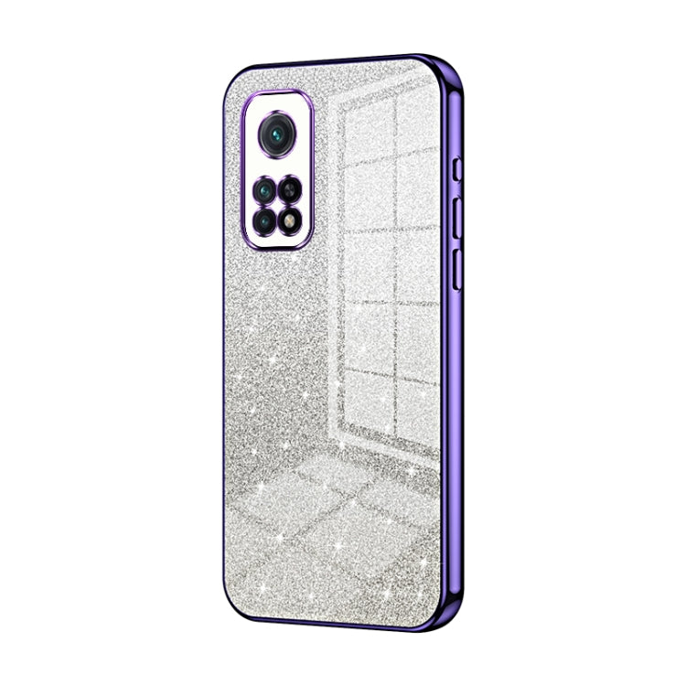 For Xiaomi Redmi K30S / Mi 10T Pro 5G Gradient Glitter Powder Electroplated Phone Case(Purple) - Xiaomi Cases by buy2fix | Online Shopping UK | buy2fix