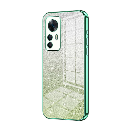 For Xiaomi Redmi K50 Ultra / Xiaomi 12T Gradient Glitter Powder Electroplated Phone Case(Green) - Xiaomi Cases by buy2fix | Online Shopping UK | buy2fix