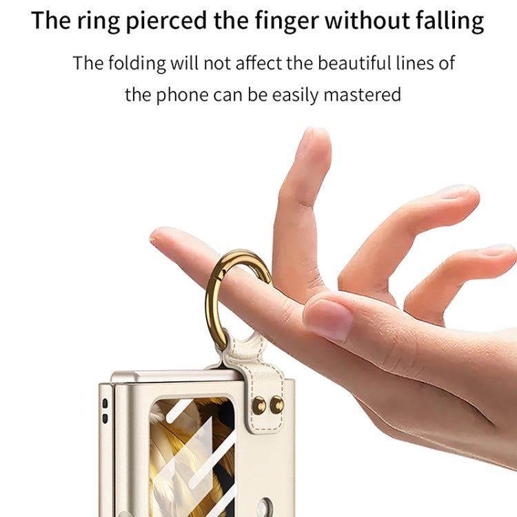 For OPPO Find N3 Flip GKK Integrated Ultra-thin Full Coverage Phone Case with Ring Holder(Gold) - Find N3 Flip Cases by GKK | Online Shopping UK | buy2fix