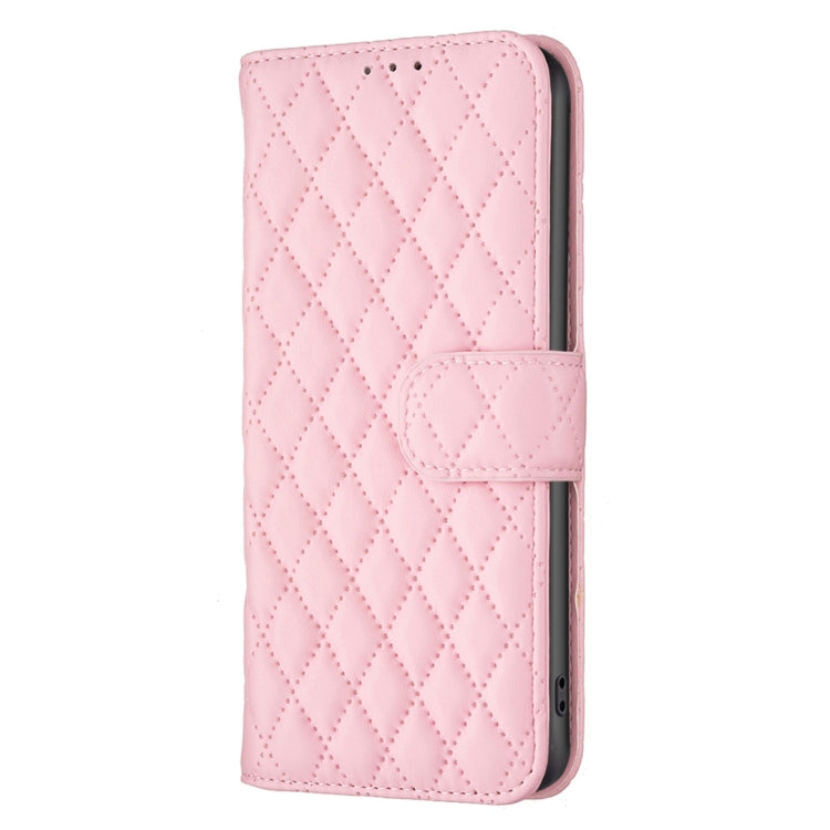 For OnePlus 12 5G Diamond Lattice Wallet Flip Leather Phone Case(Pink) - OnePlus Cases by buy2fix | Online Shopping UK | buy2fix