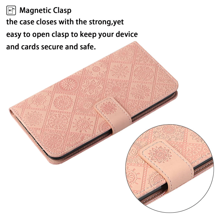 For Google Pixel 9 / 9 Pro Ethnic Style Embossed Pattern Leather Phone Case(Pink) - Google Cases by buy2fix | Online Shopping UK | buy2fix