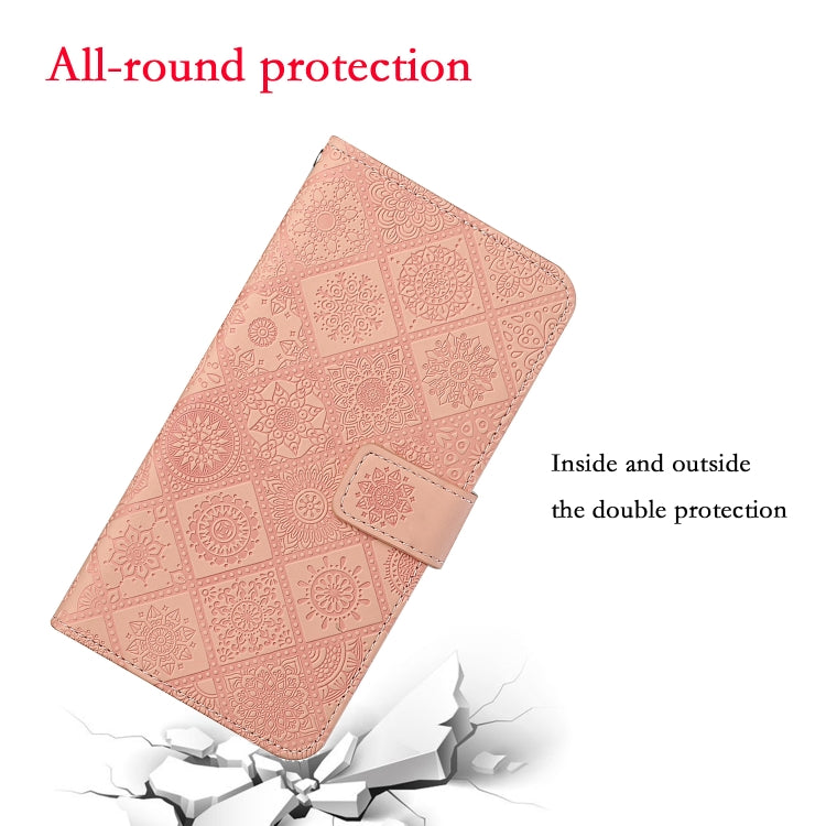 For Google Pixel 9 / 9 Pro Ethnic Style Embossed Pattern Leather Phone Case(Pink) - Google Cases by buy2fix | Online Shopping UK | buy2fix