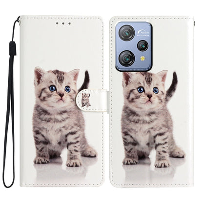 For Blackview A53 Pro Colored Drawing Leather Phone Case(Little Tabby Cat) - More Brand by buy2fix | Online Shopping UK | buy2fix