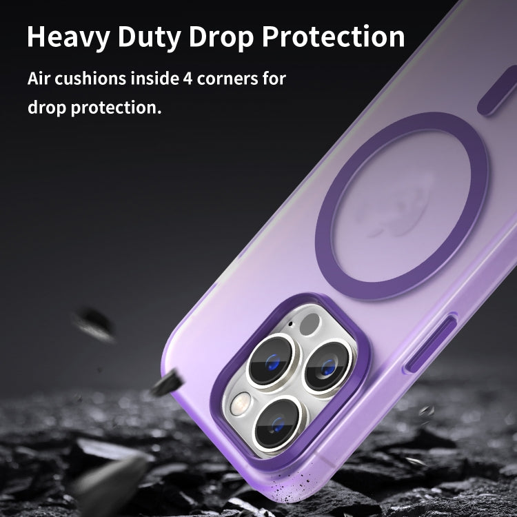 For iPhone 14 Pro MagSafe Frosted Translucent TPU + PC Full Coverage Phone Case(Dark Purple) - iPhone 14 Pro Cases by buy2fix | Online Shopping UK | buy2fix