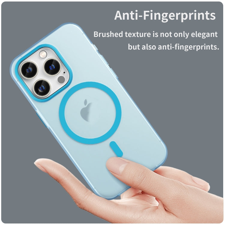 For iPhone 15 Pro MagSafe Frosted Translucent TPU + PC Full Coverage Phone Case(Blue) - iPhone 15 Pro Cases by buy2fix | Online Shopping UK | buy2fix