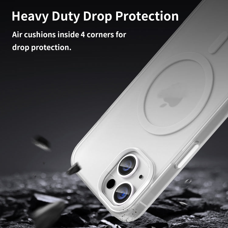 For iPhone 16 MagSafe Frosted Translucent TPU + PC Full Coverage Phone Case(White) - iPhone 16 Cases by buy2fix | Online Shopping UK | buy2fix