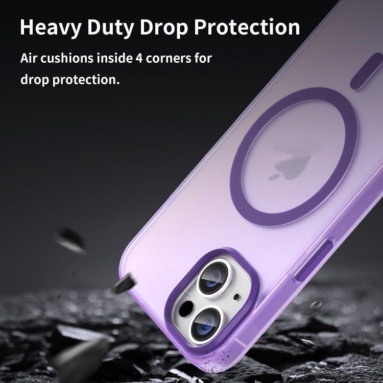 For iPhone 16 Plus MagSafe Frosted Translucent TPU + PC Full Coverage Phone Case(Dark Purple) - iPhone 16 Plus Cases by buy2fix | Online Shopping UK | buy2fix