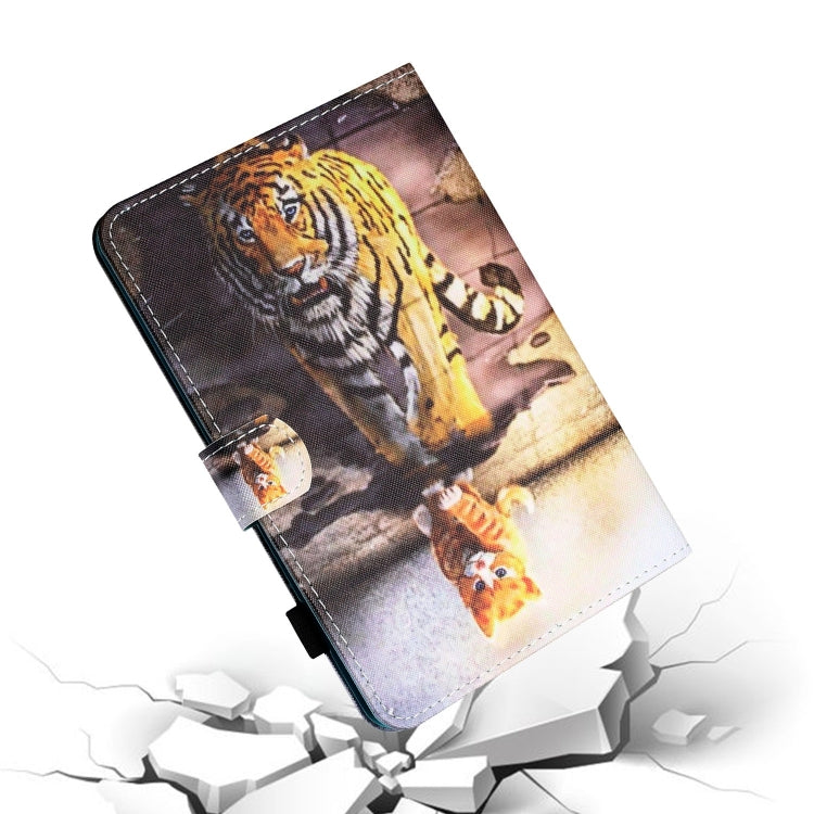 For Lenovo Tab M11/ Xiaoxin Pad 11 2024 Coloured Drawing Stitching Smart Leather Tablet Case(Cat and Tiger) - Lenovo by buy2fix | Online Shopping UK | buy2fix