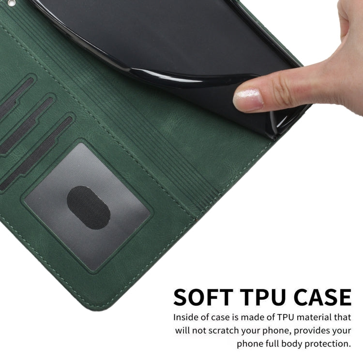 For Xiaomi Redmi K70 Cubic Skin Feel Flip Leather Phone Case(Green) - K70 Cases by buy2fix | Online Shopping UK | buy2fix