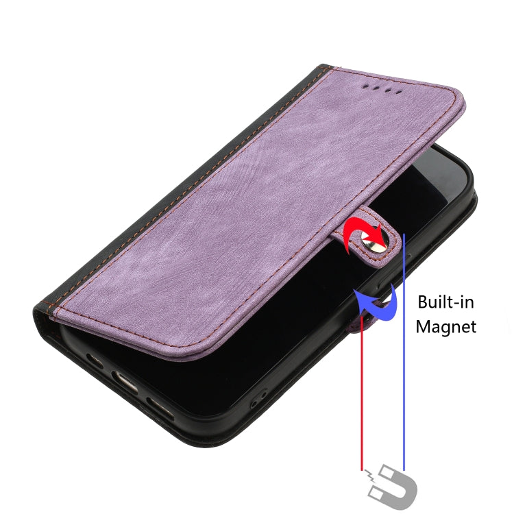 For Xiaomi Redmi K70 Side Buckle Double Fold Hand Strap Leather Phone Case(Purple) - K70 Cases by buy2fix | Online Shopping UK | buy2fix