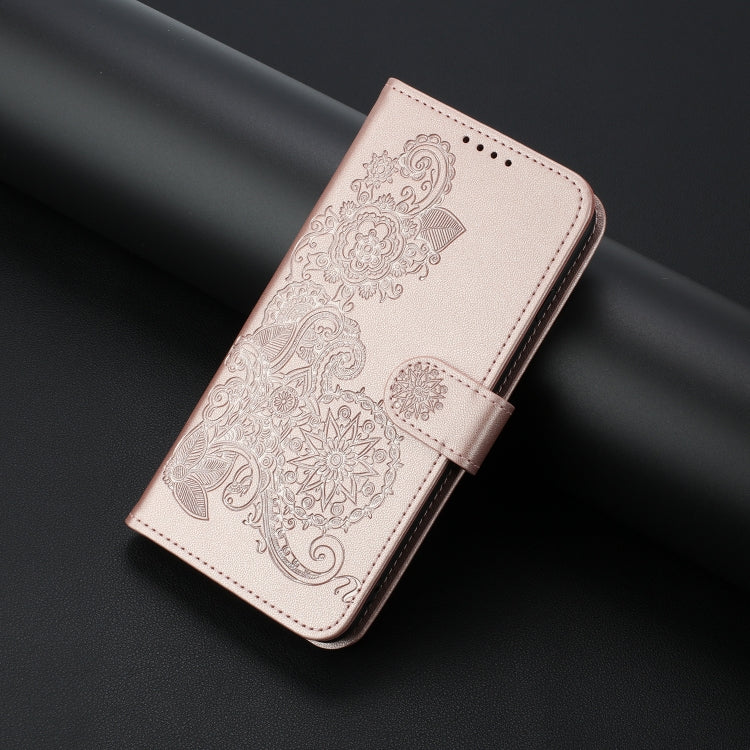 For Xiaomi Redmi K70 Datura Flower Embossed Flip Leather Phone Case(Rose Gold) - K70 Cases by buy2fix | Online Shopping UK | buy2fix