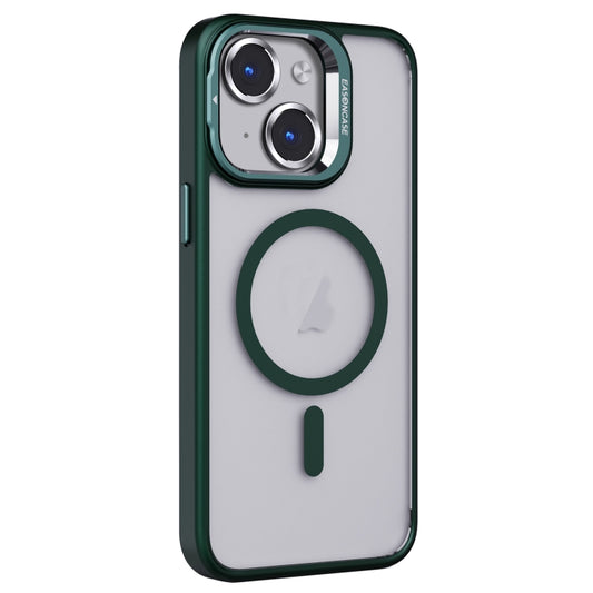 For iPhone 14 Invisible Lens Holder PC + TPU Frosted MagSafe Phone Case(Green) - iPhone 14 Cases by buy2fix | Online Shopping UK | buy2fix