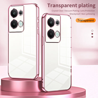 For OPPO Reno9 Pro+ Transparent Plating Fine Hole Phone Case(Transparent) - OPPO Cases by buy2fix | Online Shopping UK | buy2fix