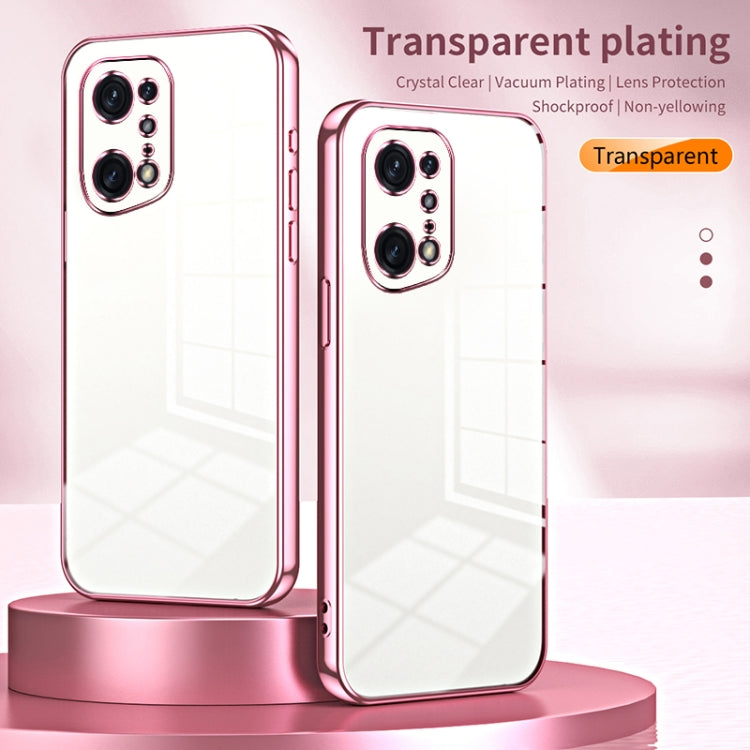 For OPPO Find X5 Pro Transparent Plating Fine Hole Phone Case(Purple) - OPPO Cases by buy2fix | Online Shopping UK | buy2fix