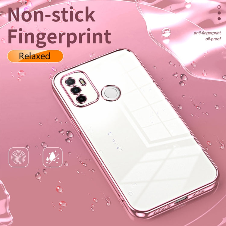 For OPPO A53 2020 / A32 / A11s  Transparent Plating Fine Hole Phone Case(Transparent) - OPPO Cases by buy2fix | Online Shopping UK | buy2fix