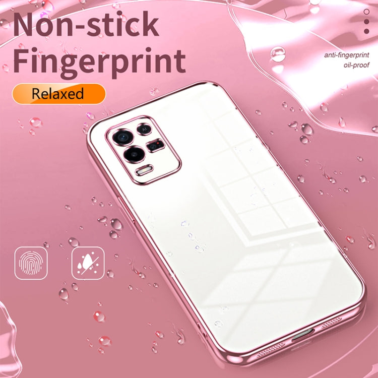 For OPPO K9x Transparent Plating Fine Hole Phone Case(Black) - OPPO Cases by buy2fix | Online Shopping UK | buy2fix