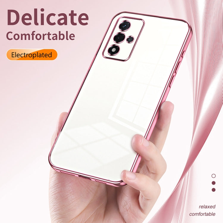 For OPPO A93s 5G Transparent Plating Fine Hole Phone Case(Transparent) - OPPO Cases by buy2fix | Online Shopping UK | buy2fix