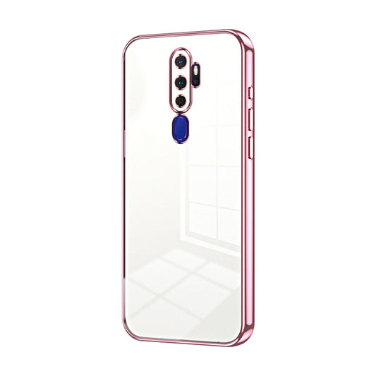 For OPPO A11x / A9 2020 Transparent Plating Fine Hole Phone Case(Pink) - OPPO Cases by buy2fix | Online Shopping UK | buy2fix