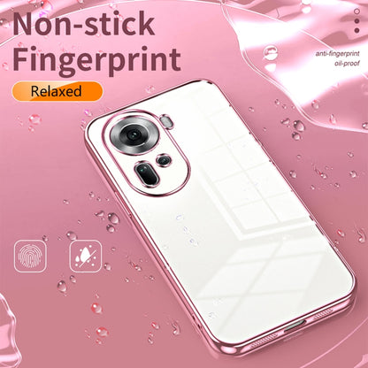 For OPPO Reno11 Global Transparent Plating Fine Hole Phone Case(Pink) - Reno11 Cases by buy2fix | Online Shopping UK | buy2fix