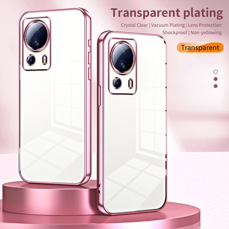 For Xiaomi Civi 2 / 13 Lite Transparent Plating Fine Hole Phone Case(Gold) - 13 Lite Cases by buy2fix | Online Shopping UK | buy2fix