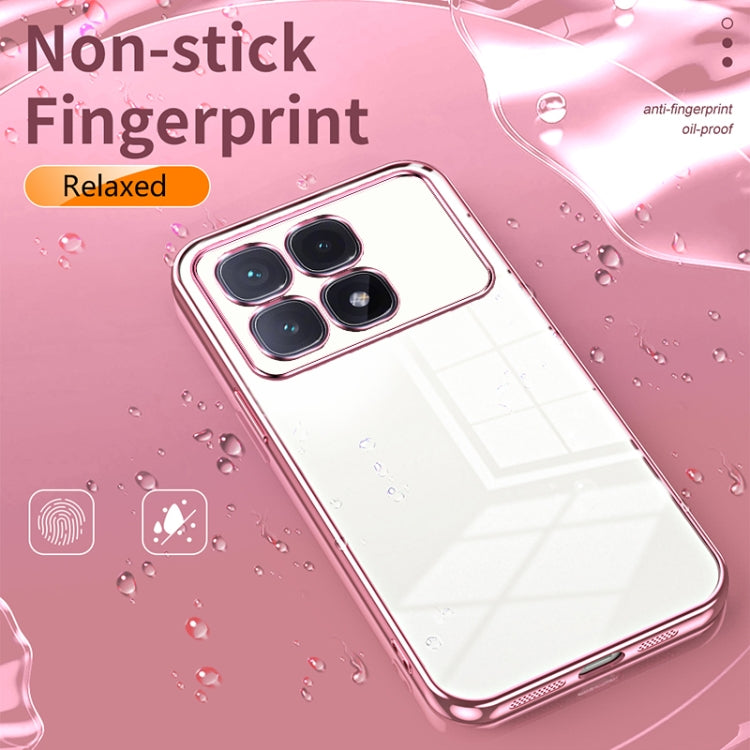 For Xiaomi Redmi K70 Ultra Transparent Plating Fine Hole Phone Case(Pink) - Xiaomi Cases by buy2fix | Online Shopping UK | buy2fix